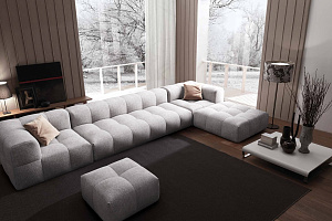 Модульный диван Квадро от Gliver, бескаркасный диван светлого цвета для вашего отдыха